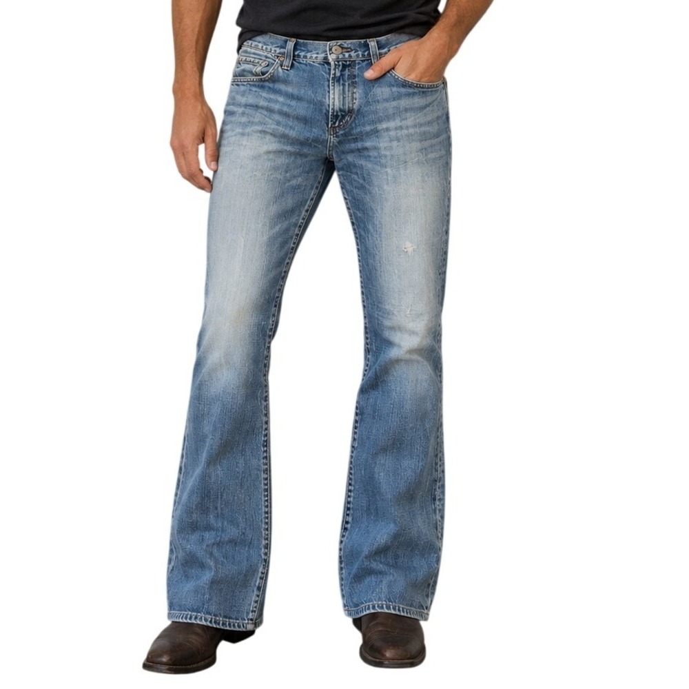 Citizens of Humanity Blue Wash Distressed Jagger Bootcut Jeans Men's 34